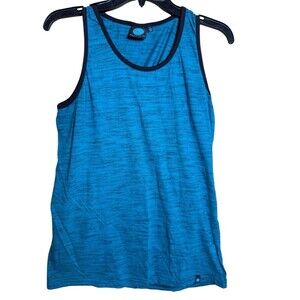 Burnside Men's Teal Blue Space Dye Tank Top Made in India Size Large